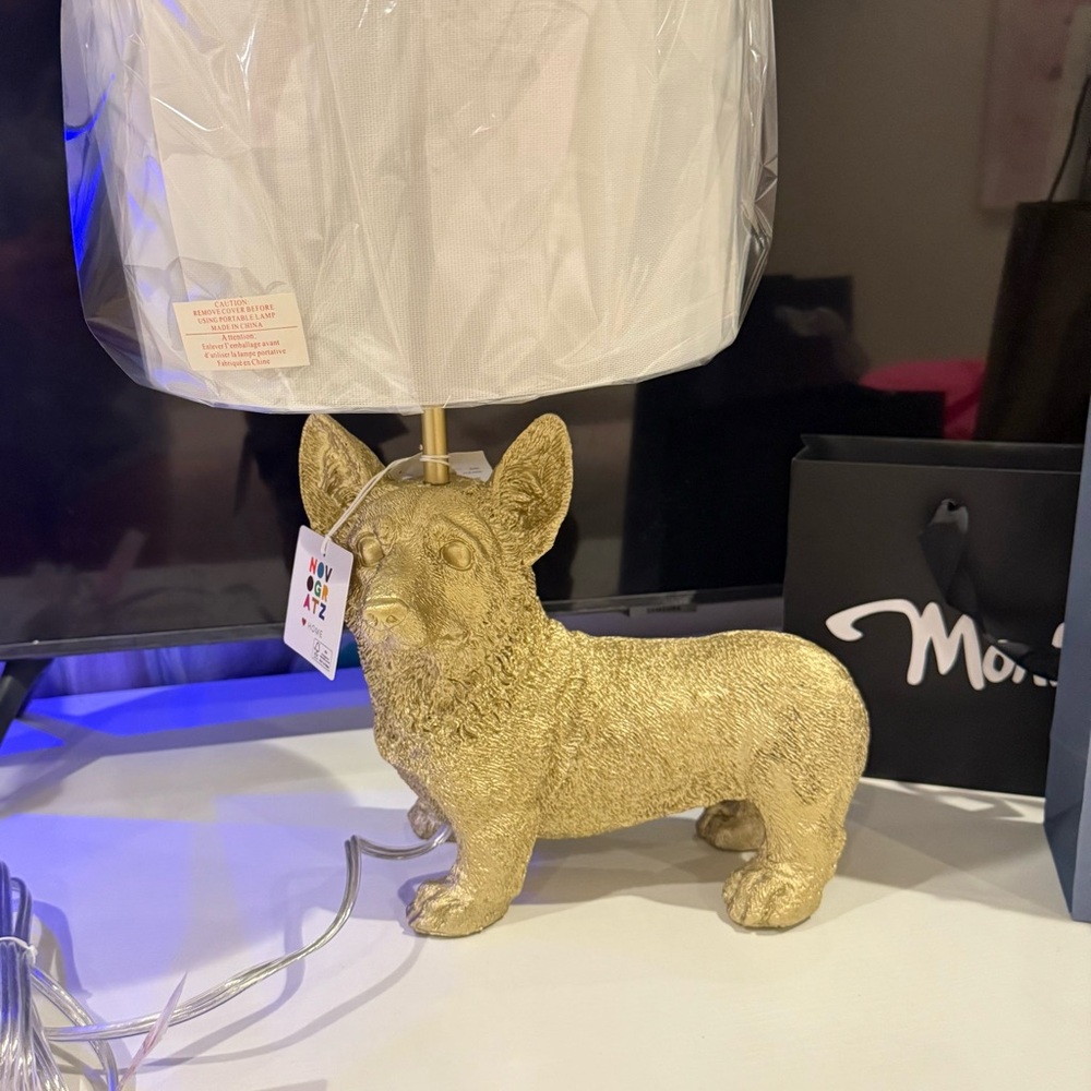 Gold Dog Table Lamp by Novogratz